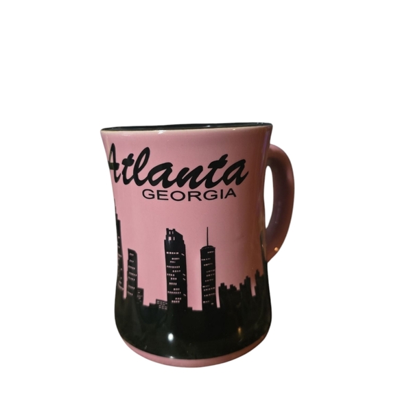 Pink & Black Atlanta Skyline Georgia Raised Embossed APS Brand Coffee Mug - Picture 1 of 5